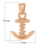 14k Rose Gold Mariners Anchor Charm Pendant 1.9 grams - Rose