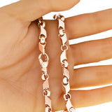 14k Rose Gold Handmade Fashion Link Necklace 28" 7mm - Rose,28"