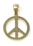 14k Yellow Gold Peace Sign 22mm x 15.2mm Pendant - Yellow