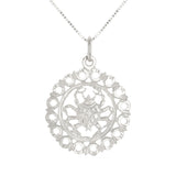 14k White Gold Zodiac Sign Cancer Pendant Necklace 18" - Cancer,White