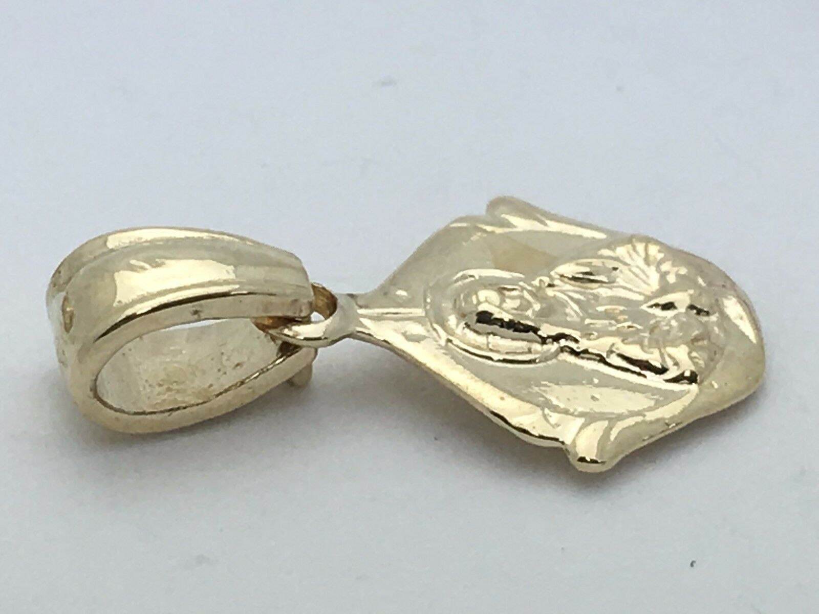 14k Gold Reversible Lady of Guadalupe & Sacred Heart of Jesus Charm Pendant