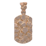 14k Rose Gold Solid Rectangle Nugget Charm Pendant 1.35" 6.4 grams - Rose