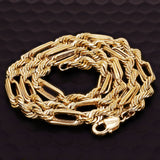 14k Yellow Gold Solid Milano Figaro Rope Chain Necklace 24" 8mm 116.6 grams - 24" 116.6 grams