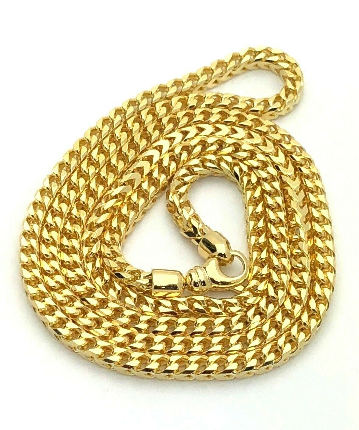 14k Yellow Gold Solid Franco Necklace Chain Link 24