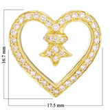 18k Yellow Gold Open Heart Diamond Charm Pendant 16.7mm x 17.5mm 3.6 grams