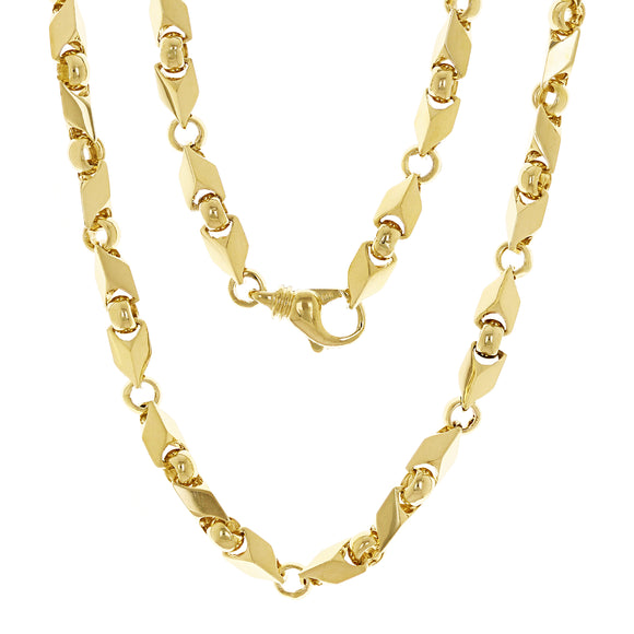 10k Yellow Gold Handmade Fashion Link Necklace 26