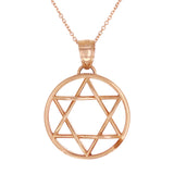 14k Rose Gold Star of David Medal Necklace 18" 4.5 grams - Rose