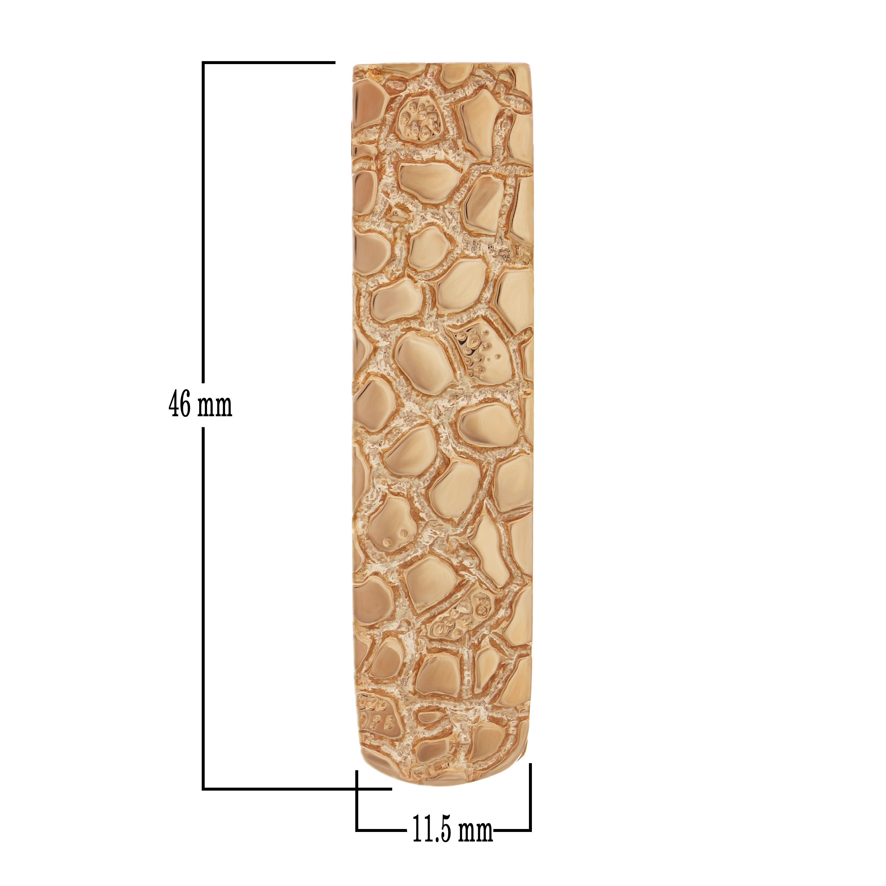 Men's 10k Rose Gold Solid Nugget Money Clip Money Holder 1.8" 11.5 grams - Rose