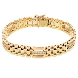 Men's 14k Yellow Gold 0.65ctw Diamond Watch Link Bracelet 8" 10.7mm 32.7 grams - Yellow  8"  10.7mm  0.65ctw  32.7grams