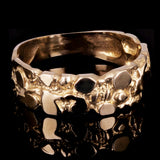 10k Yellow Gold Solid Handmade Nugget Band Ring Size 6.5 - 7mm 2.8 grams - Ring Size 6.5 2.8 grams