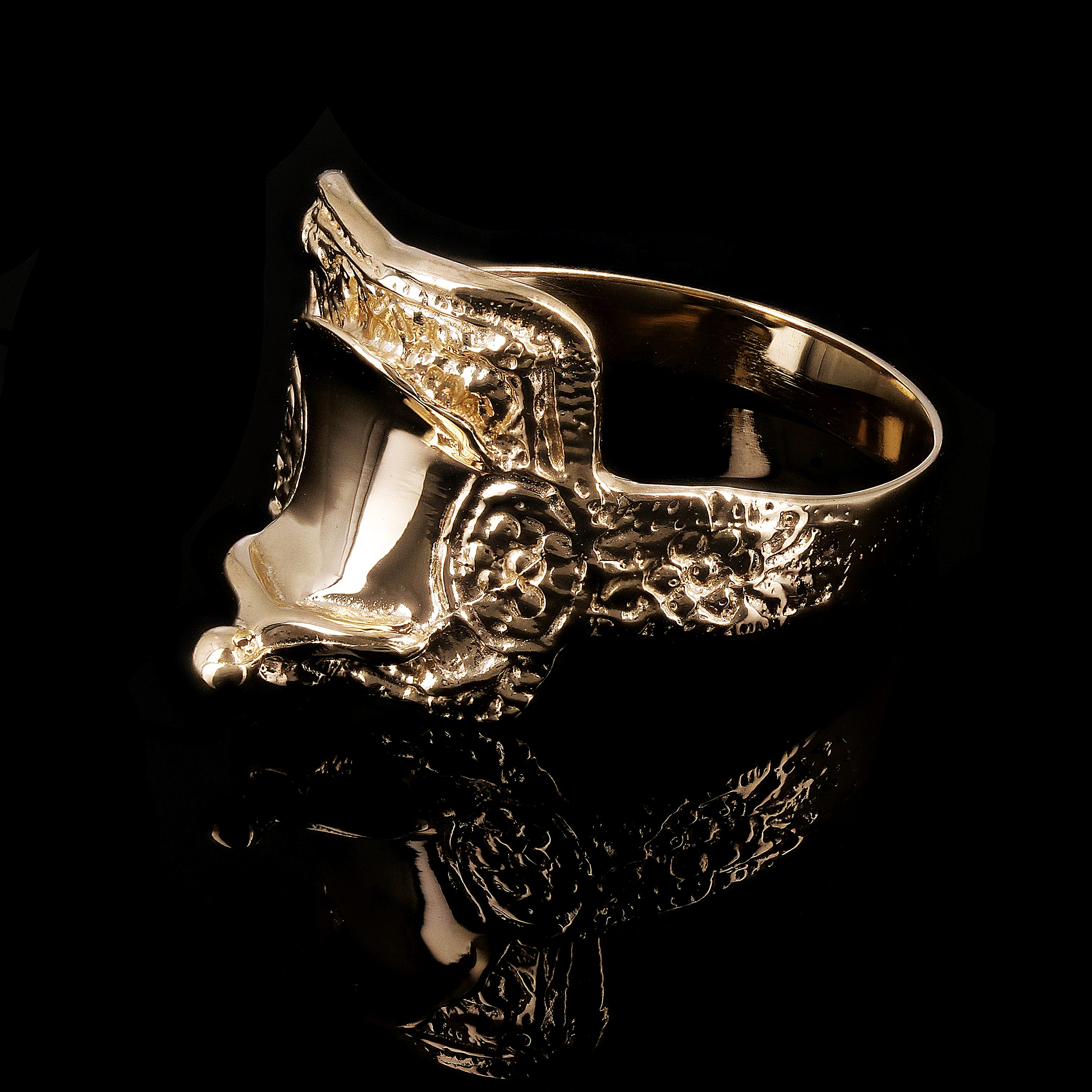 14k Yellow Gold Solid Horse Saddle Seat Ring Size 6 - Ring Size 6