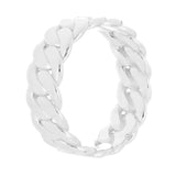 14k White Gold Miami Cuban Ring Curb Link Band 8mm Size 6 5.9 grams - 6