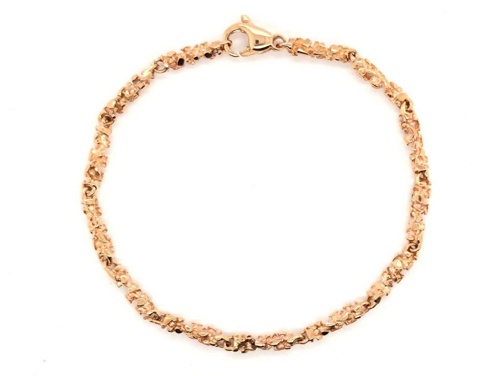 14k Rose Gold Nugget Bracelet 9" 3.8mm 11.5 grams - Rose,9"