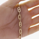 Italian 14k Yellow Gold Oval Anchor Link Bracelet 7.5" 7.3mm 9.5 grams