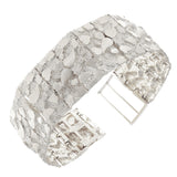 925 Sterling Silver Solid Nugget Bracelet Adjustable 8-8.5" 31.8mm 78.5 grams