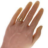14k Yellow Gold Split Balls & Bar Geometric Minimal Open Ring Size 7.5-3.7 grams