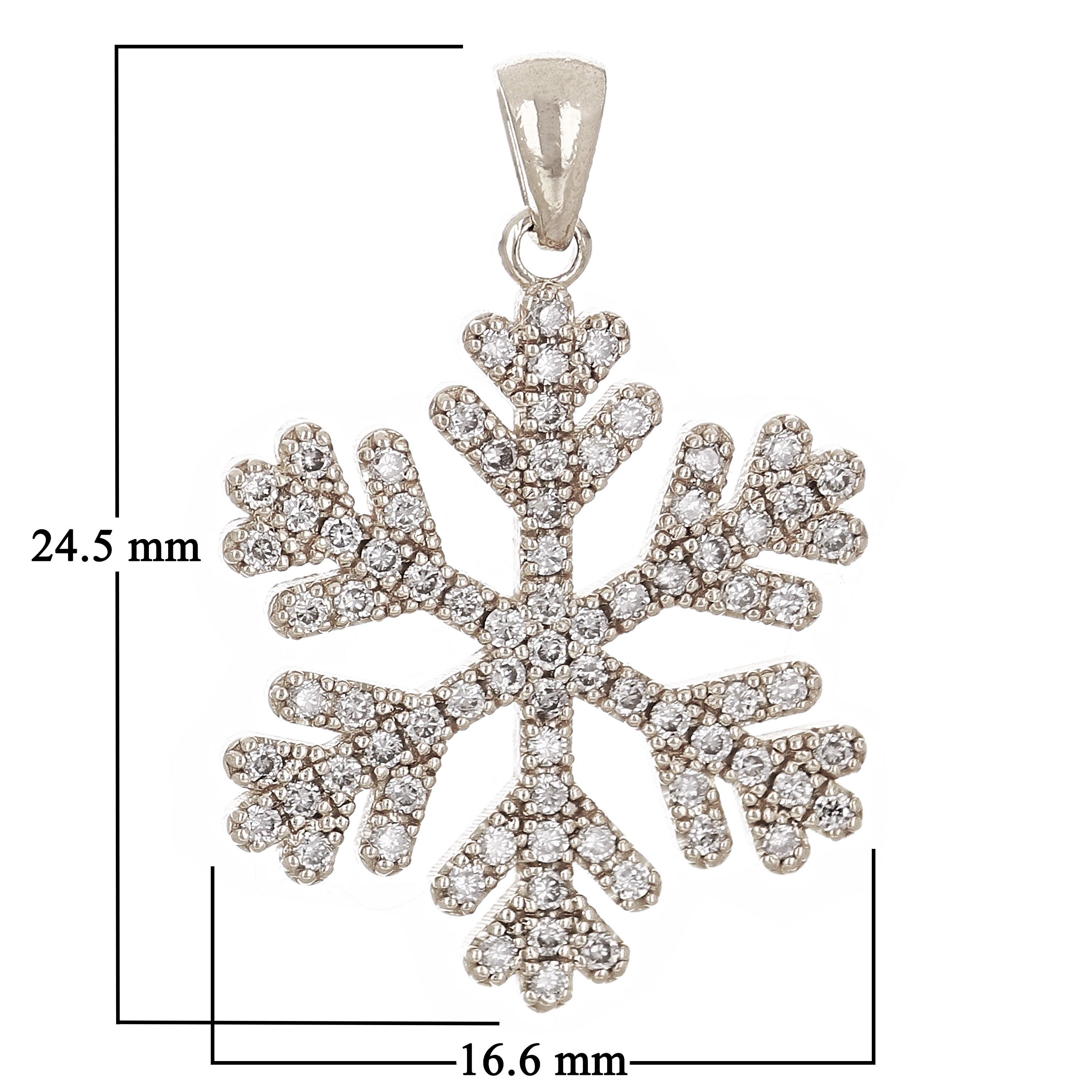 14k Yellow or White Gold 0.50ctw Diamond Snowflake Pendant