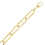 Italian 14k Yellow Gold Hollow Oval Paper Clip Bracelet 8.5" 8mm 4.7 grams