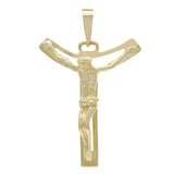 14k Yellow Gold Jesus Christ Crucifix Cross Pendant Religious Charm 3.5 grams - Yellow