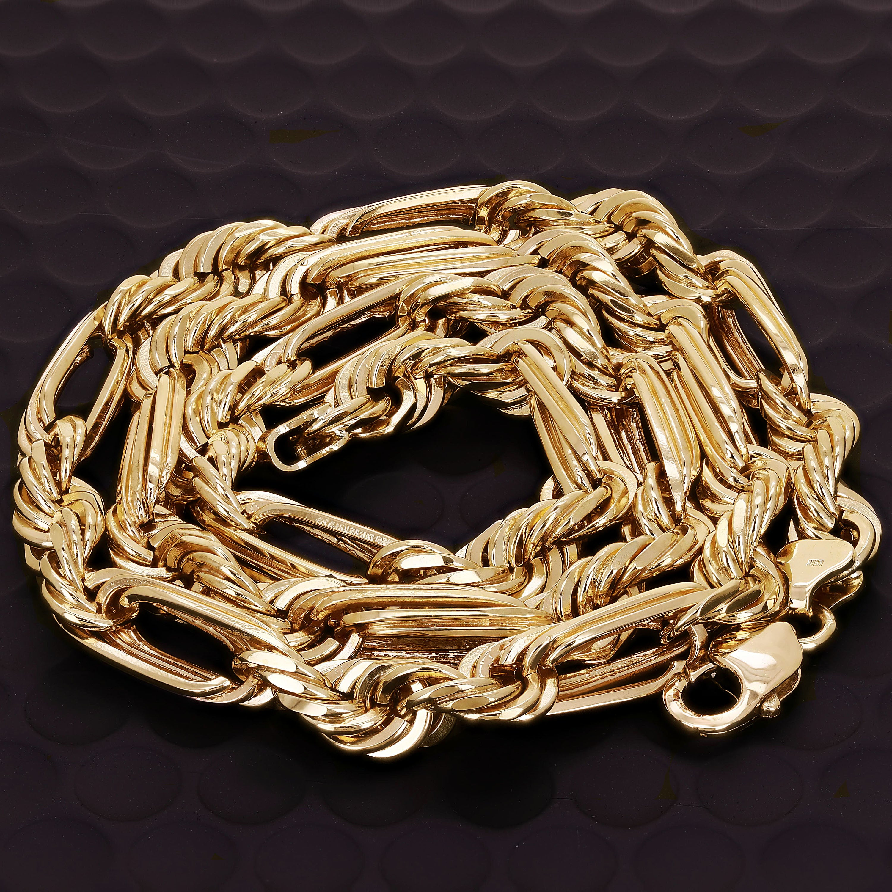 14k Yellow Gold Solid Milano Figaro Rope Chain Necklace 24" 10mm 156.5 grams - 24" 156.5 grams
