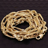 14k Yellow Gold Solid Milano Figaro Rope Chain Necklace 24" 10mm 156.5 grams - 24" 156.5 grams