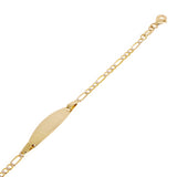 Italian 14k Two Tone Gold Engravable Baby Kids Cuban ID Bracelet 6" 2.3 grams