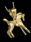 14k Yellow Gold Solid Horse Charm Pendant 2.2 grams