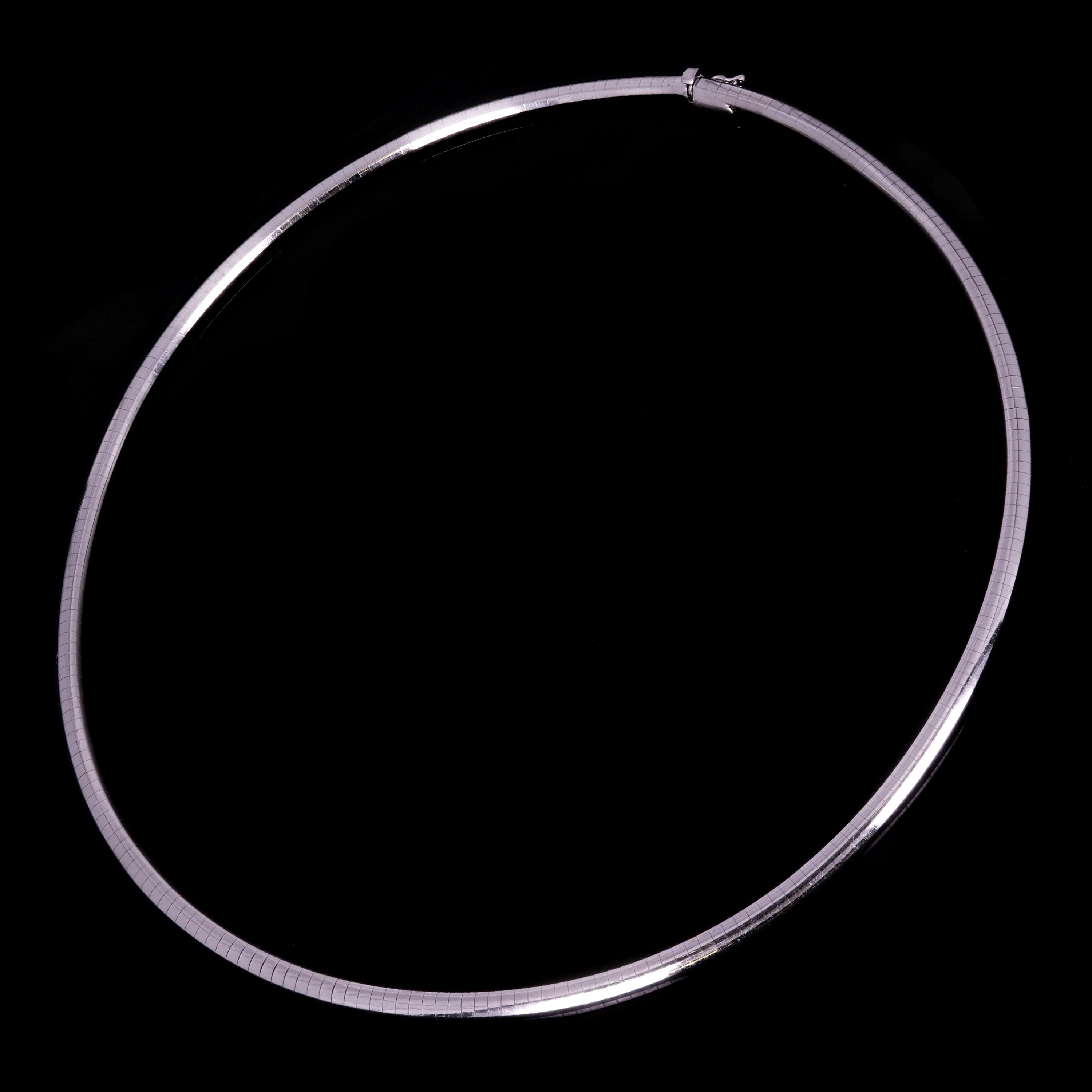 Women's Italian 14k White Gold Omega Necklace Choker 18" 4mm 29.7 grams - 29.7 grams