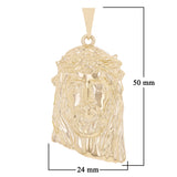 14k Yellow Gold Jesus Piece Jesus Christ Face Pendant 2" 12.6 grams