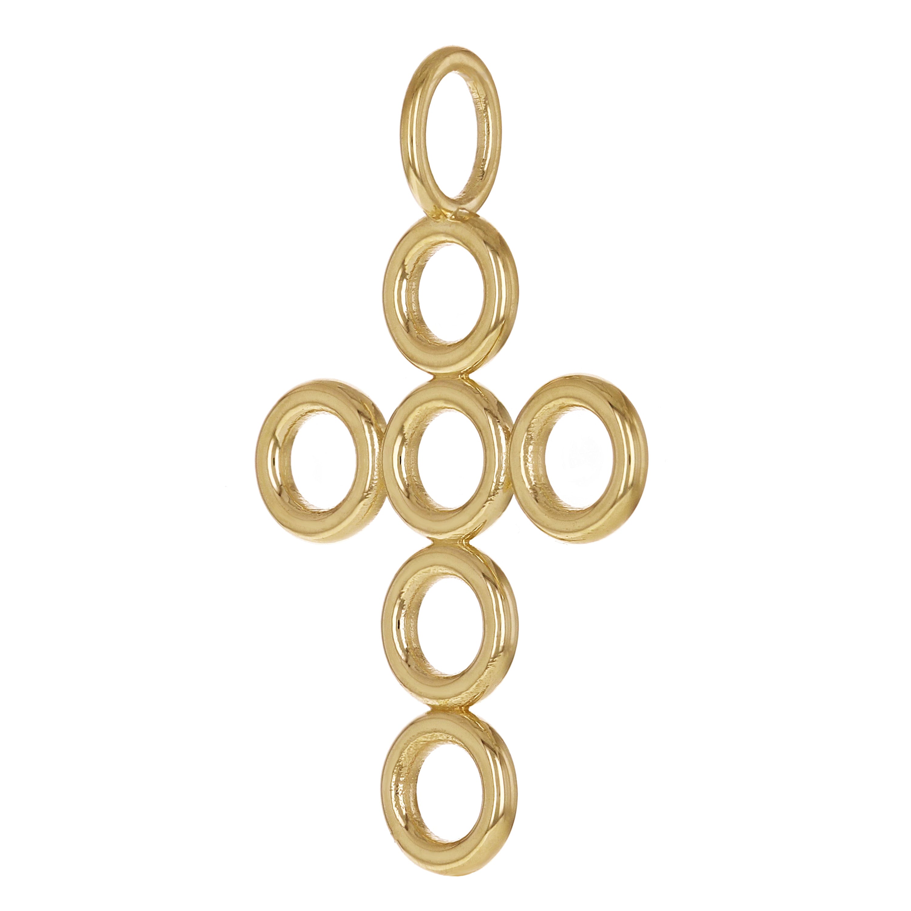 14k Yellow Gold Solid Religious Cross Charm Pendant 1.7" 5.3 grams