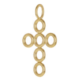 14k Yellow Gold Solid Religious Cross Charm Pendant 1.7" 5.3 grams