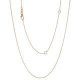 Italian 14k Rose Gold Rolo Chain Necklace Adjustable 16-20" 1mm - 1.7 grams - 1.0 mm