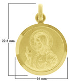 Italian 14k Yellow Gold Reversible Guadalupe & Sacred Heart of Jesus Medal Charm