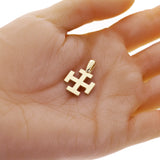 14k Yellow Gold Jerusalem Cross Pendant 1" 4 grams