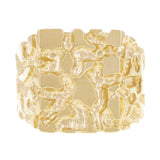 Men's 14k Yellow Gold Nugget Ring Size 7 - 16.4mm 9.5 grams - Ring Size 7