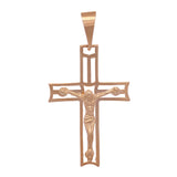 14k Rose Gold Jesus Christ Crucifix Cross Religious Charm Pendant 2.4 grams - Rose