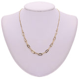 Italian 14k Yellow Gold Paper Clip Links Necklace, Bracelet & Earrings Set 10.5 grams