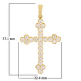 14k Yellow Gold 0.98ctw Diamond Cross Pendant 1.5" 2.6 grams