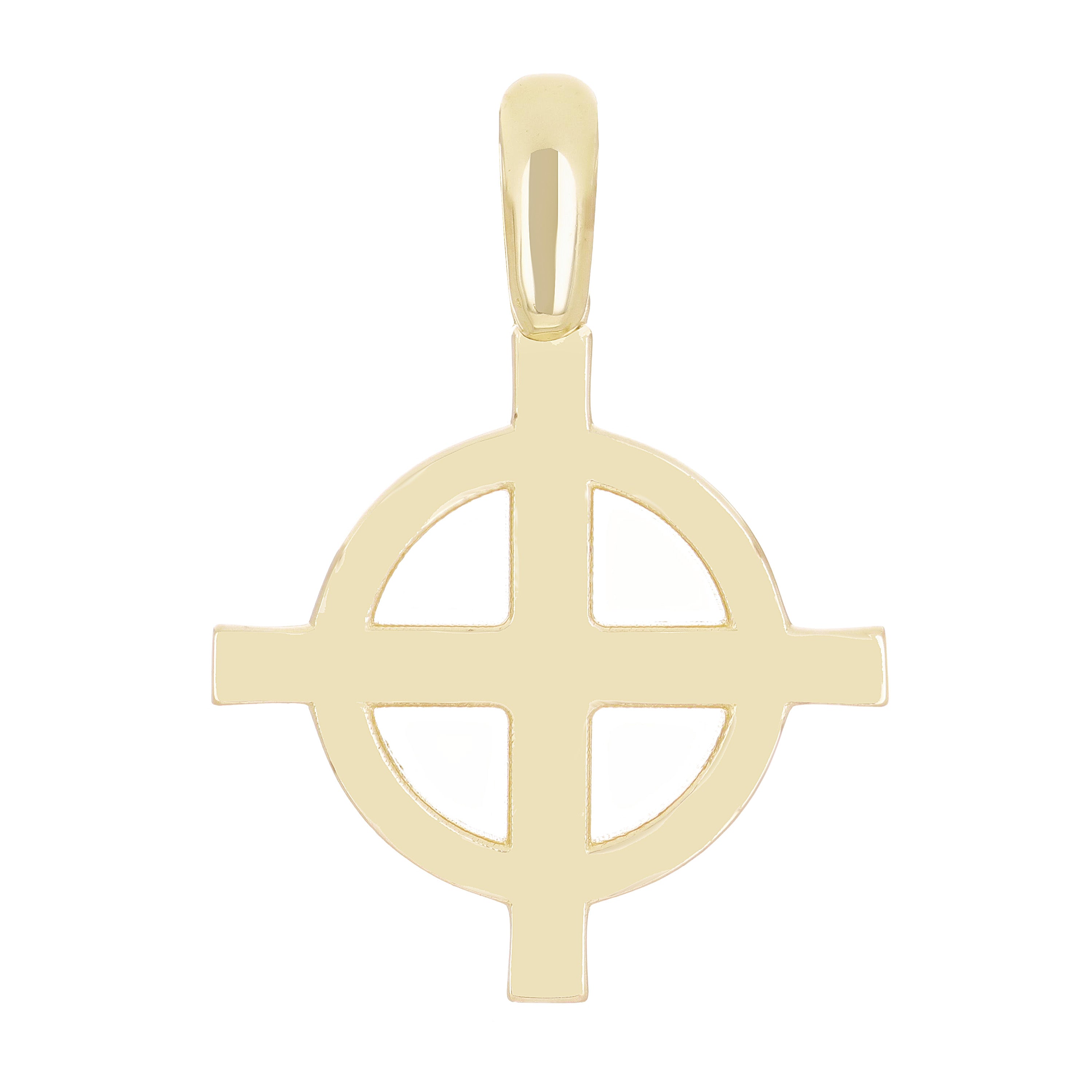 14k Yellow Gold Celtic Cross Religious Charm Pendant 1.3" 6 grams
