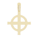 14k Yellow Gold Celtic Cross Religious Charm Pendant 1.3" 6 grams