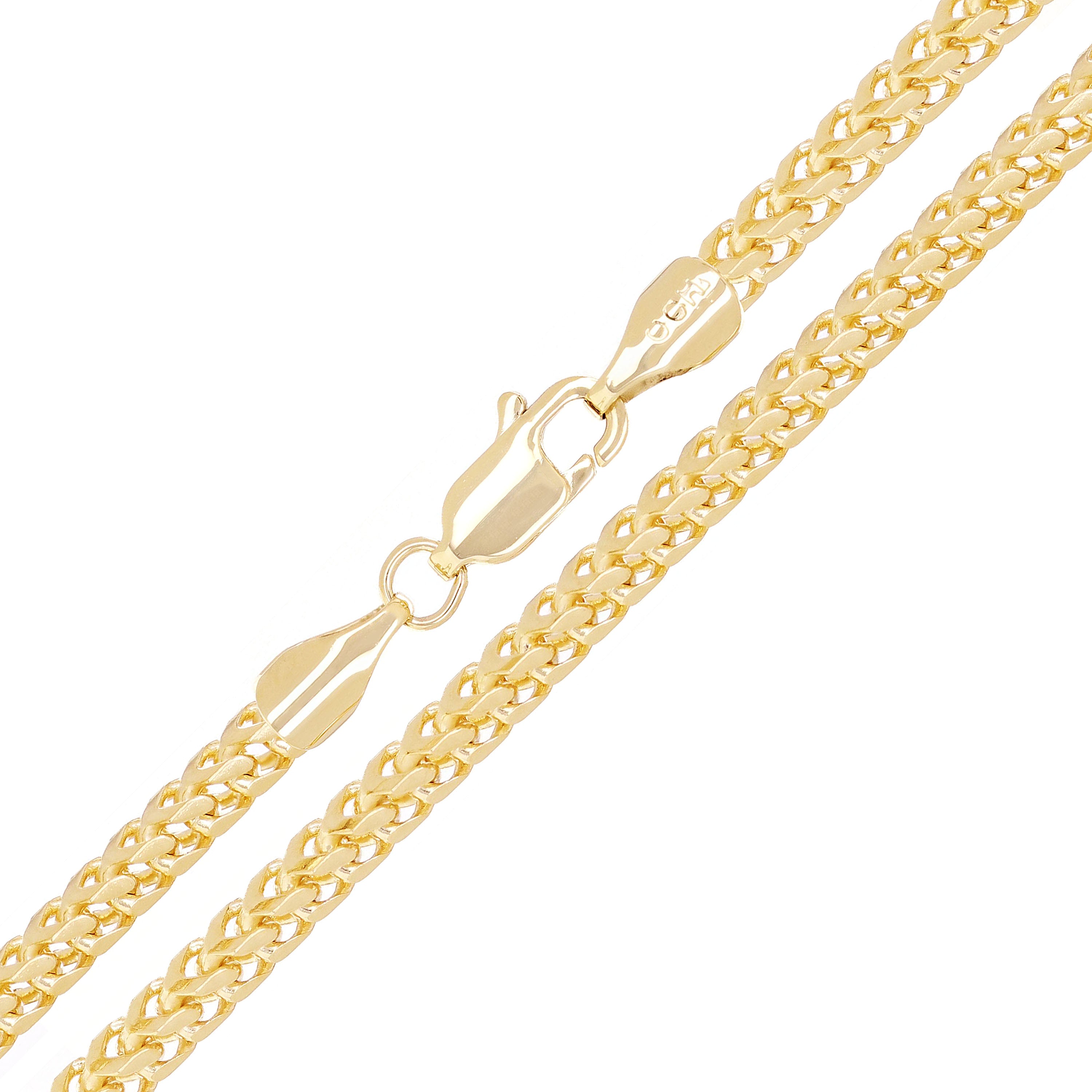 Men's Italian 14k Yellow Gold Solid Franco Chain Necklace 18" 2.6mm - 18"