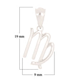 14k White Gold Virgo Zodiac Sign Charm Pendant - Virgo,White