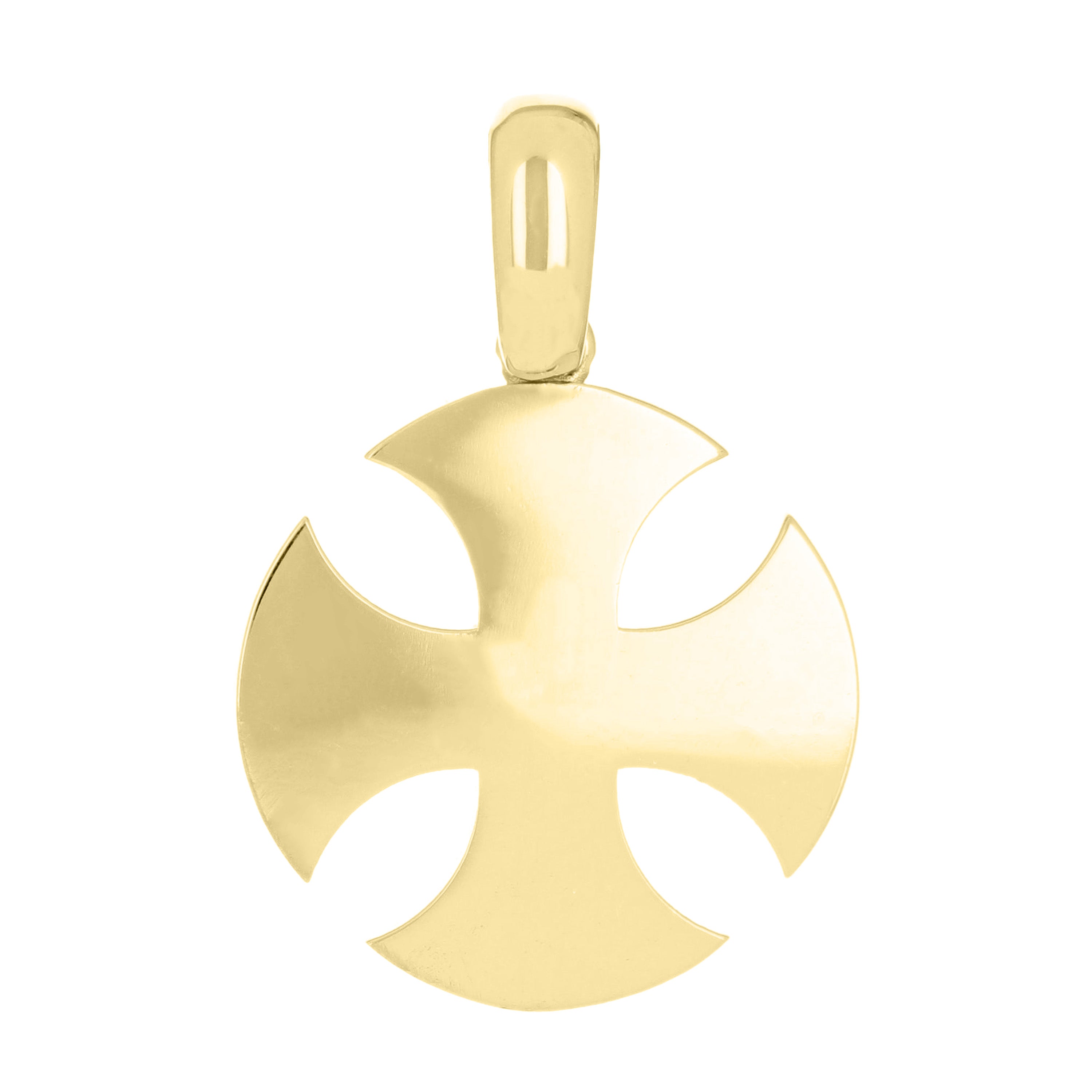14k Yellow Gold Iron Cross Knights Templar Charm Pendant 1.2" 5.3 grams