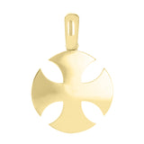 14k Yellow Gold Iron Cross Knights Templar Charm Pendant 1.2" 5.3 grams