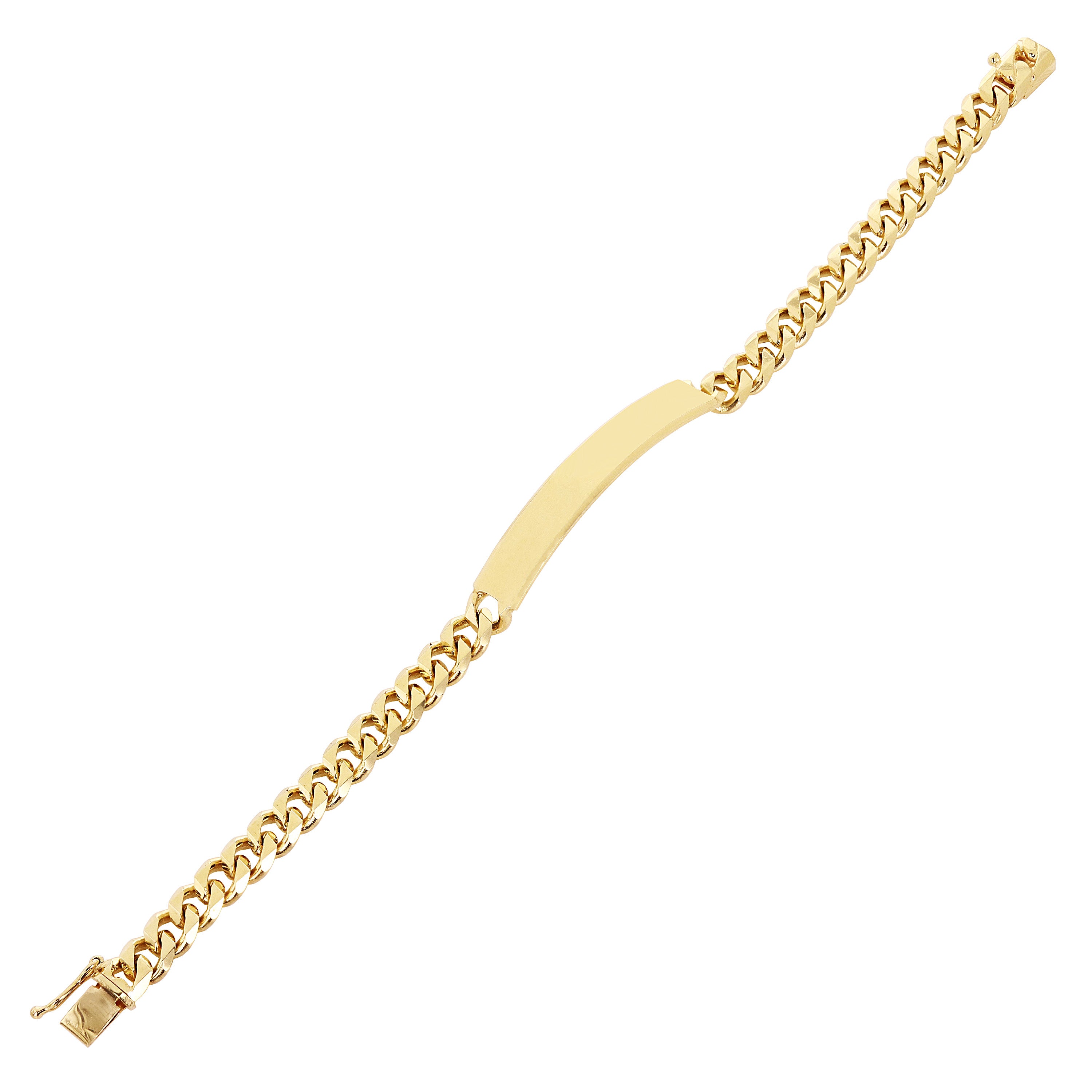 14k Yellow Gold Cuban ID Bracelet Engraveable 8" 7.9mm 25.2 grams
