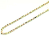 Men's 10k Tri Color Gold Handmade Fashion Link Necklace 26" 5mm 49 grams - Tri-Color,26"