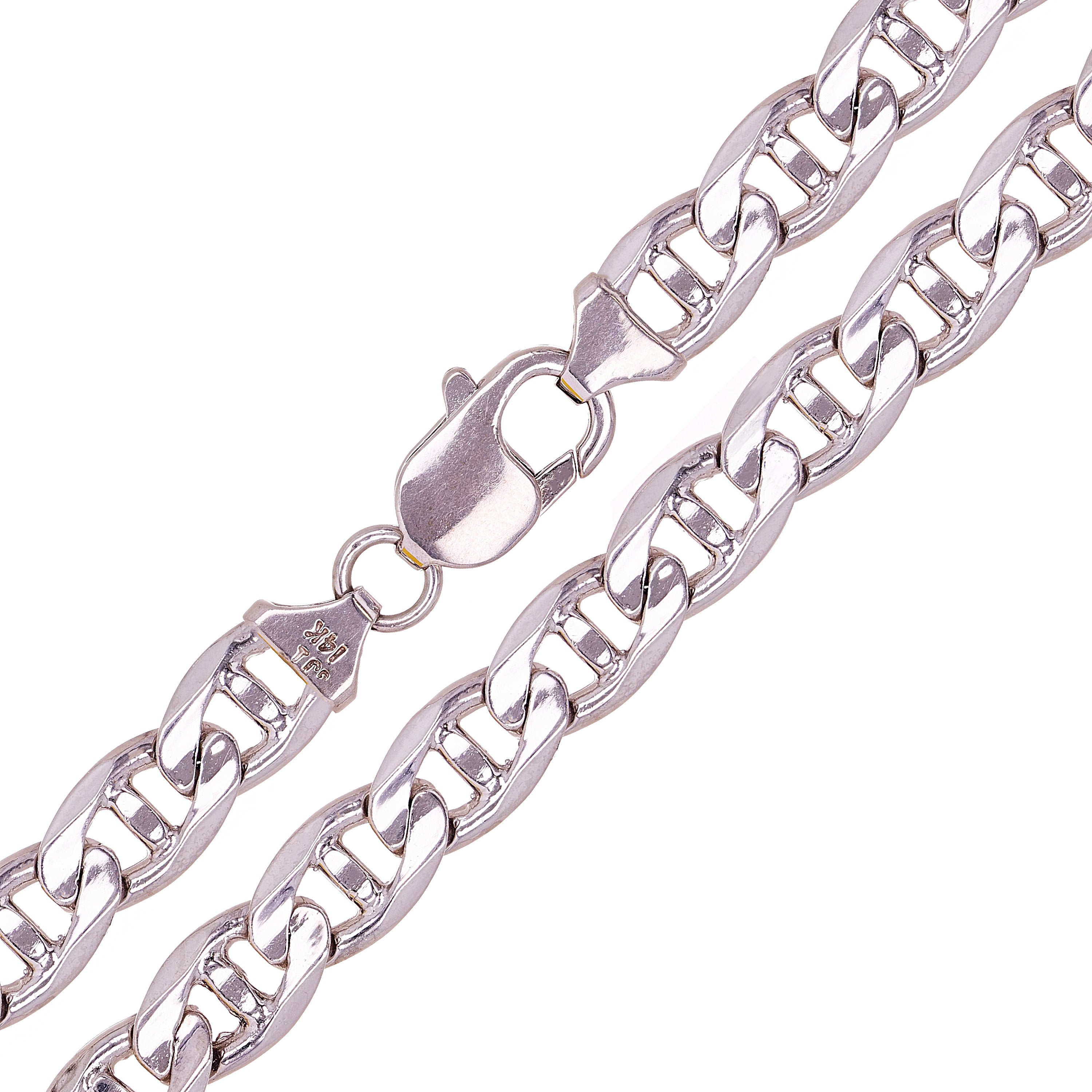 10k White Gold Concave Mariner Gucci Chain Necklace 26" 7.8mm 63 grams - White,26"