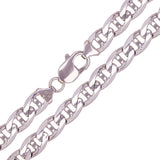 10k White Gold Concave Mariner Gucci Chain Necklace 26" 7.8mm 63 grams - White,26"