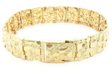 14k Yellow Gold Nugget Bracelet Adjustable 7.5" - 8" 15.5mm 39 grams