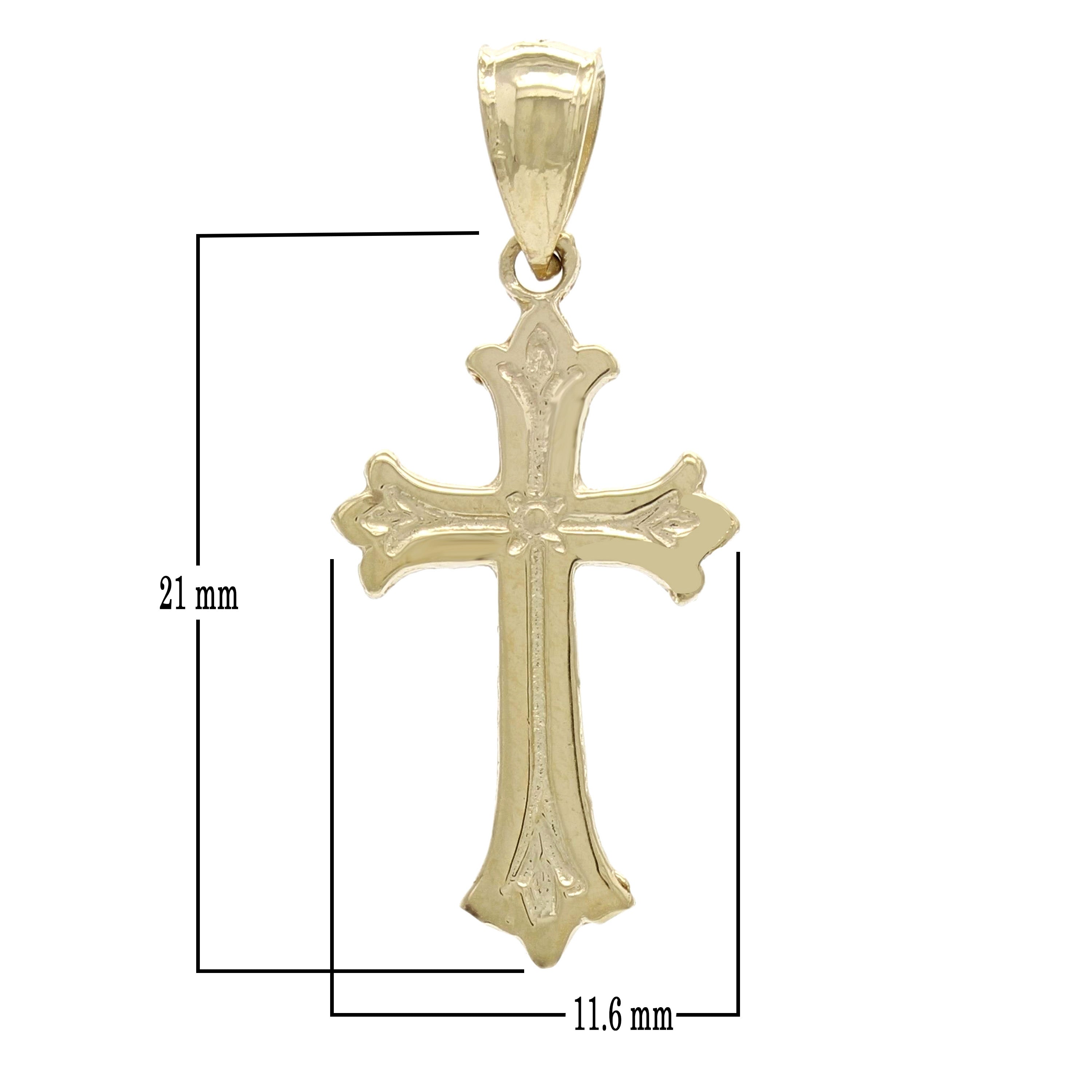 14k Yellow Gold Small Christian Cross Religious Charm Pendant 1.3 grams - Yellow